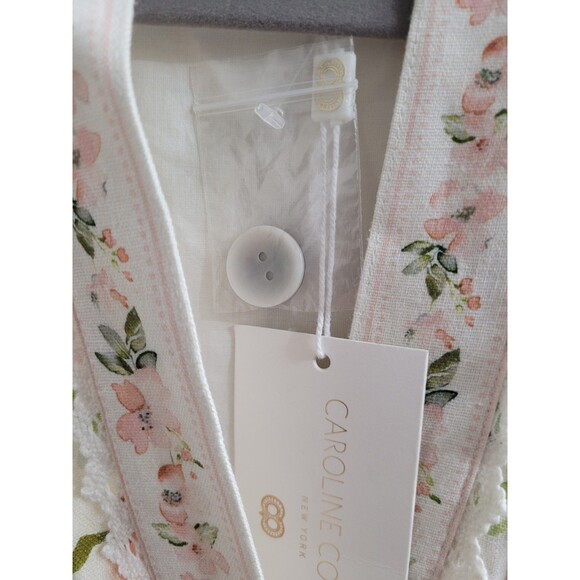 Caroline Constas Linen Blend Maxi Dress NWT Small Floral Button Front Prairie - Picture 4 of 11